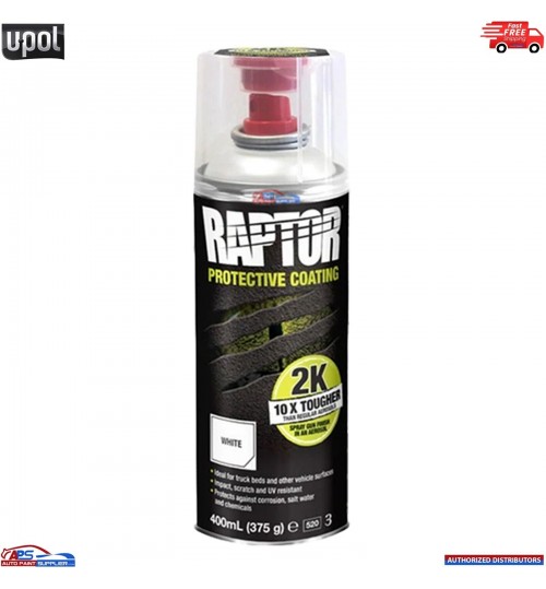 UPOL RAPTOR 2K TOUGH BED LINER U-POL PROTECTOR 400ML AEROSOL - WHITE